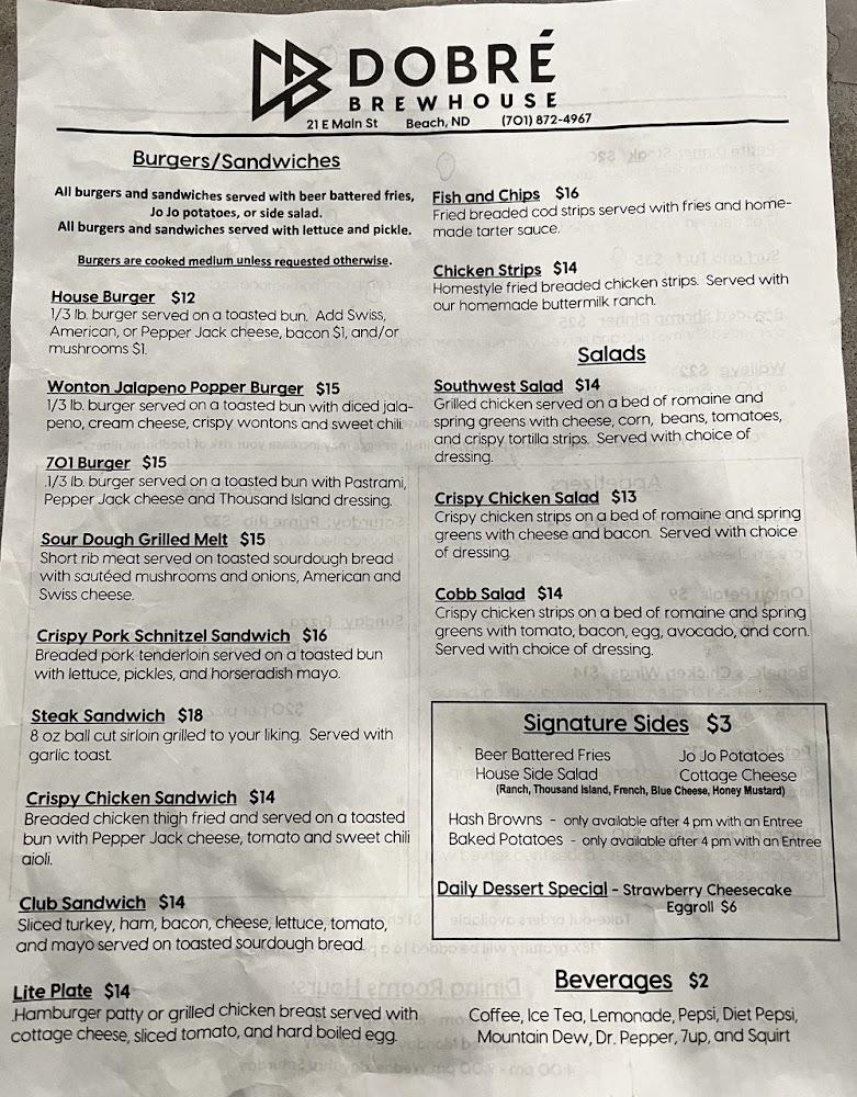 Dobre Brewhouse Menu image 3