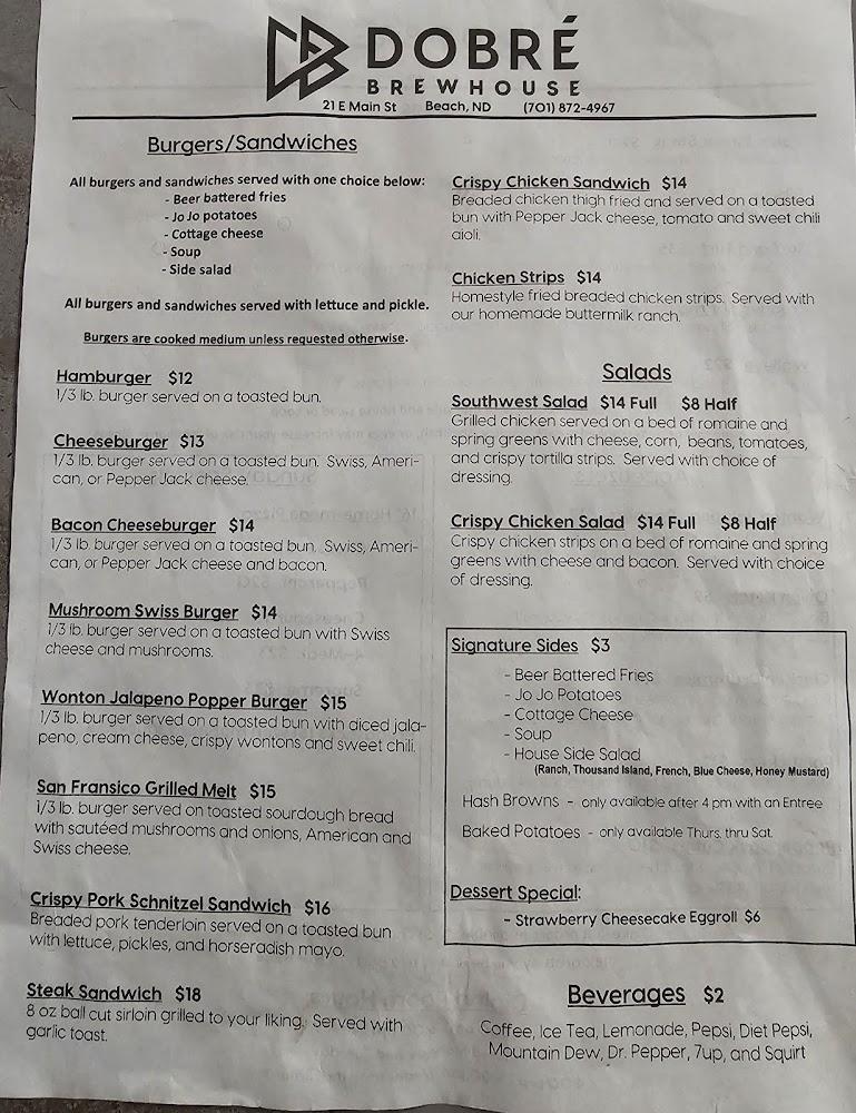 Dobre Brewhouse Menu image 4